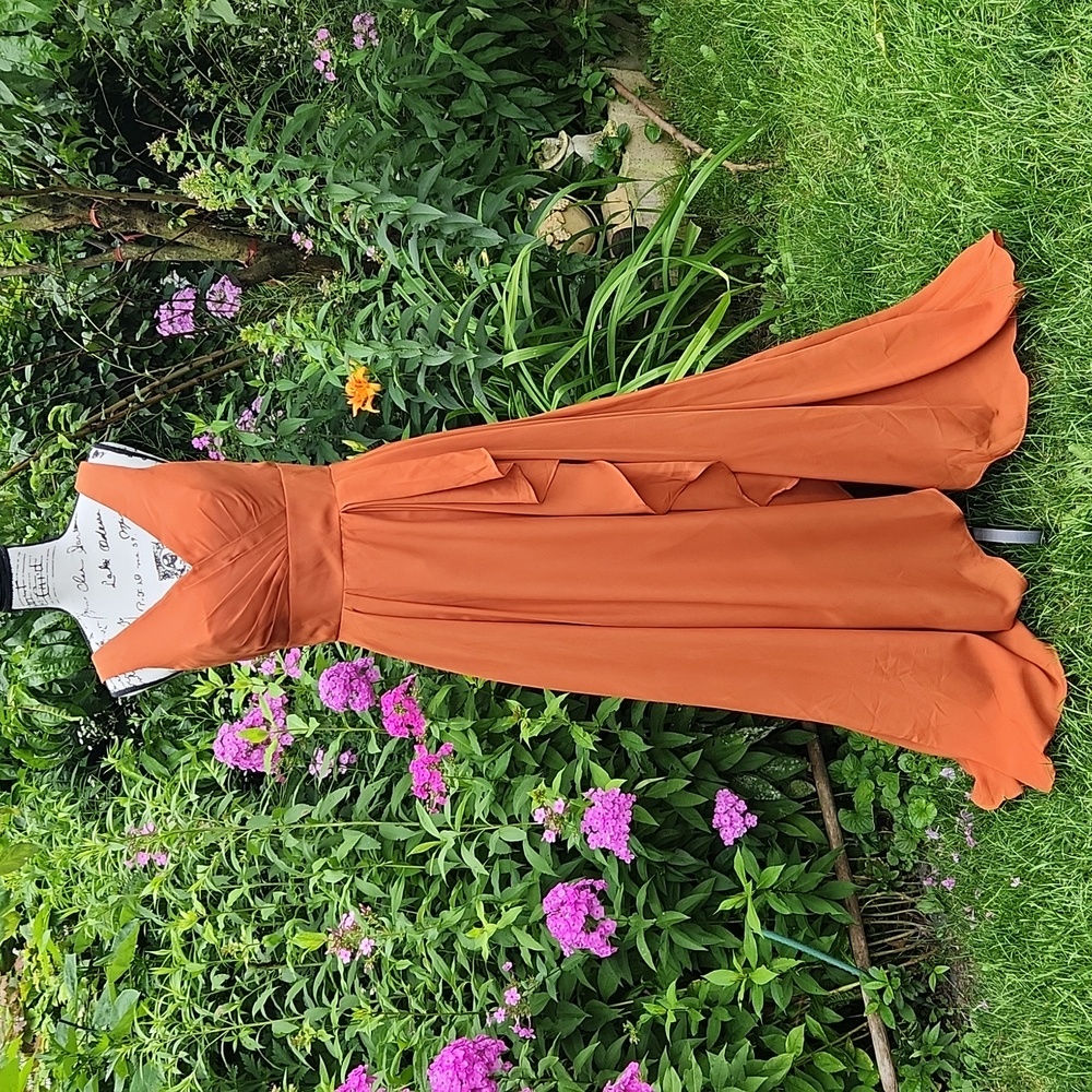 Elegant Orange Evening Gown